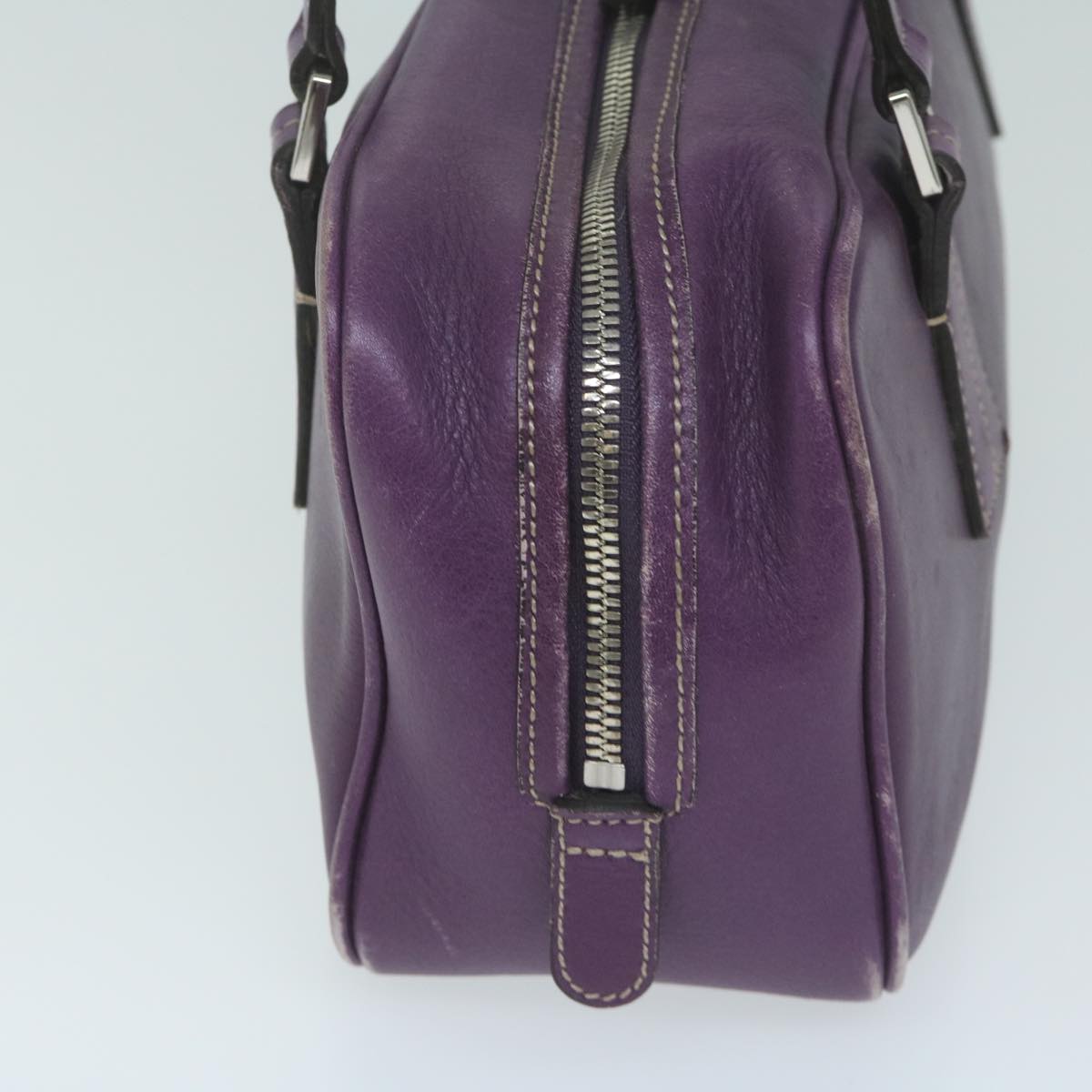 BURBERRY Shoulder Bag Leather Purple Auth bs11546