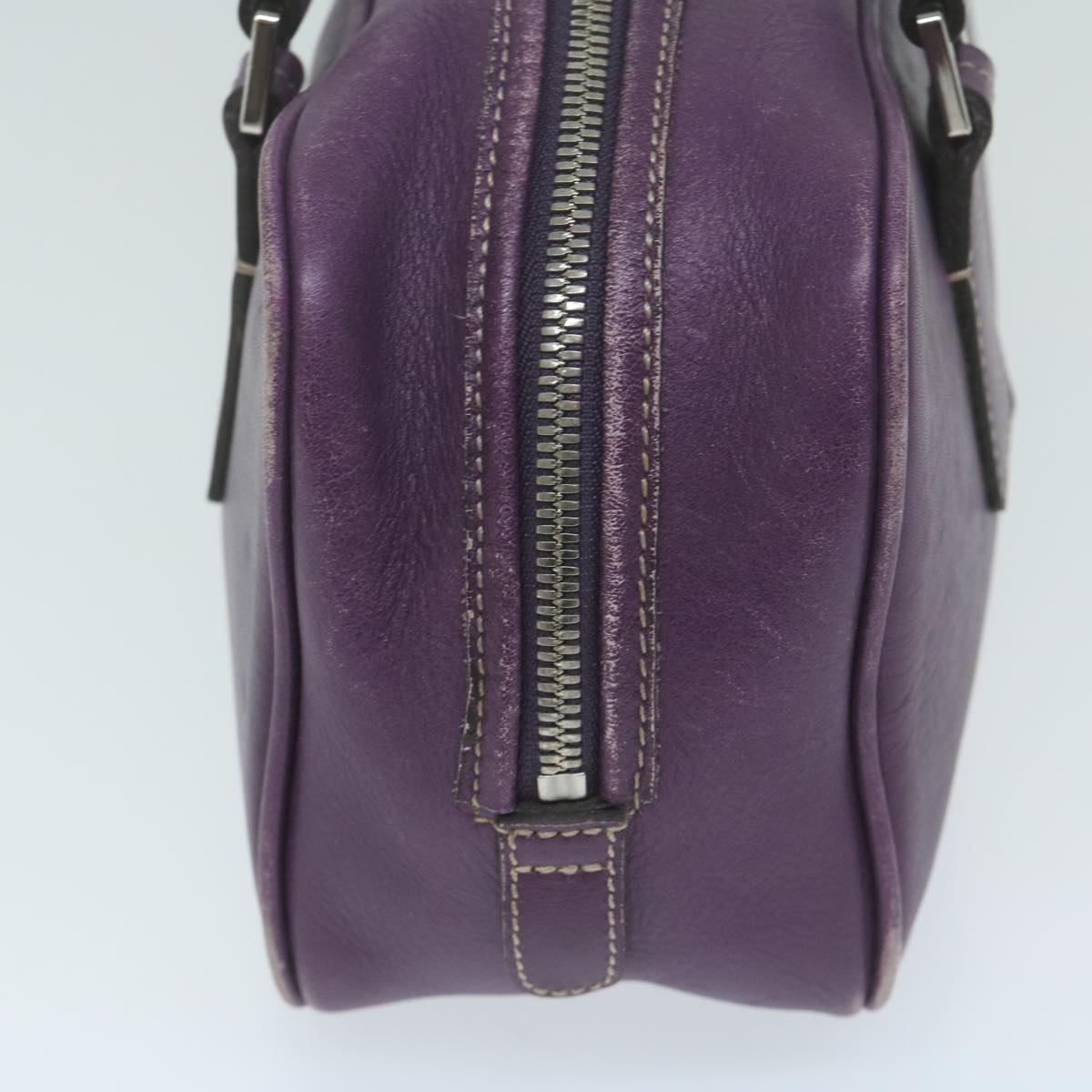 BURBERRY Shoulder Bag Leather Purple Auth bs11546