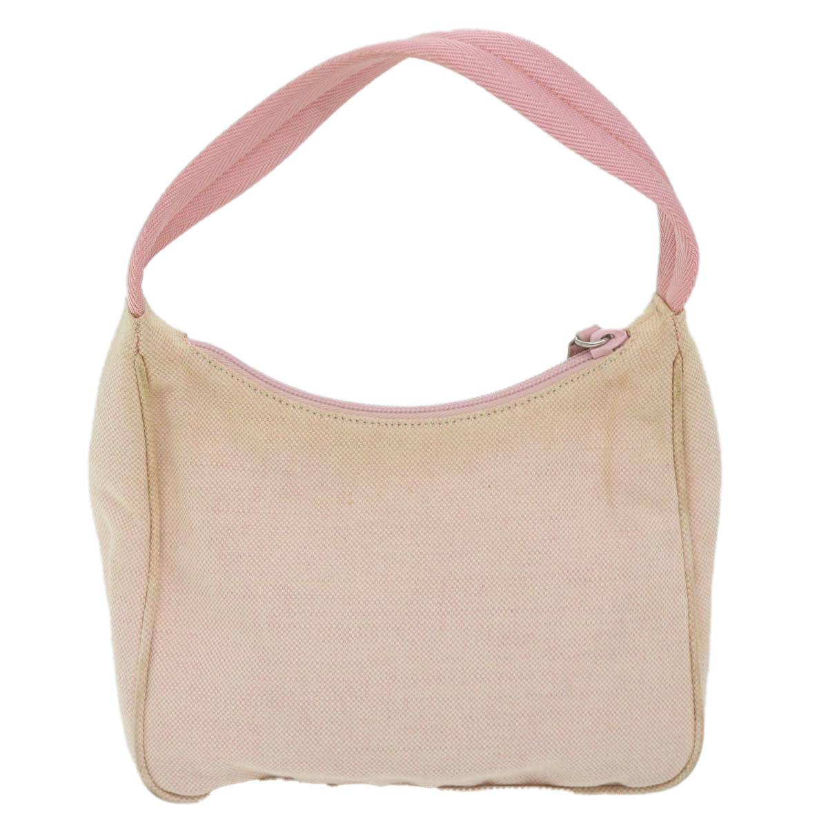 PRADA Sports Hand Bag Canvas Beige Pink Auth bs11578