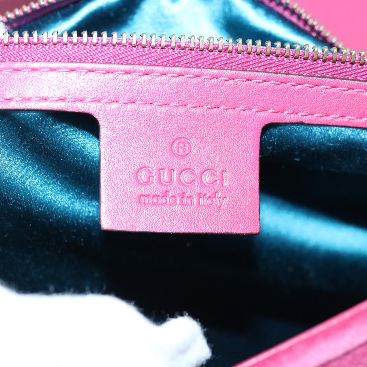 GUCCI Shoulder Bag Velor Pink 443496 Auth bs11601