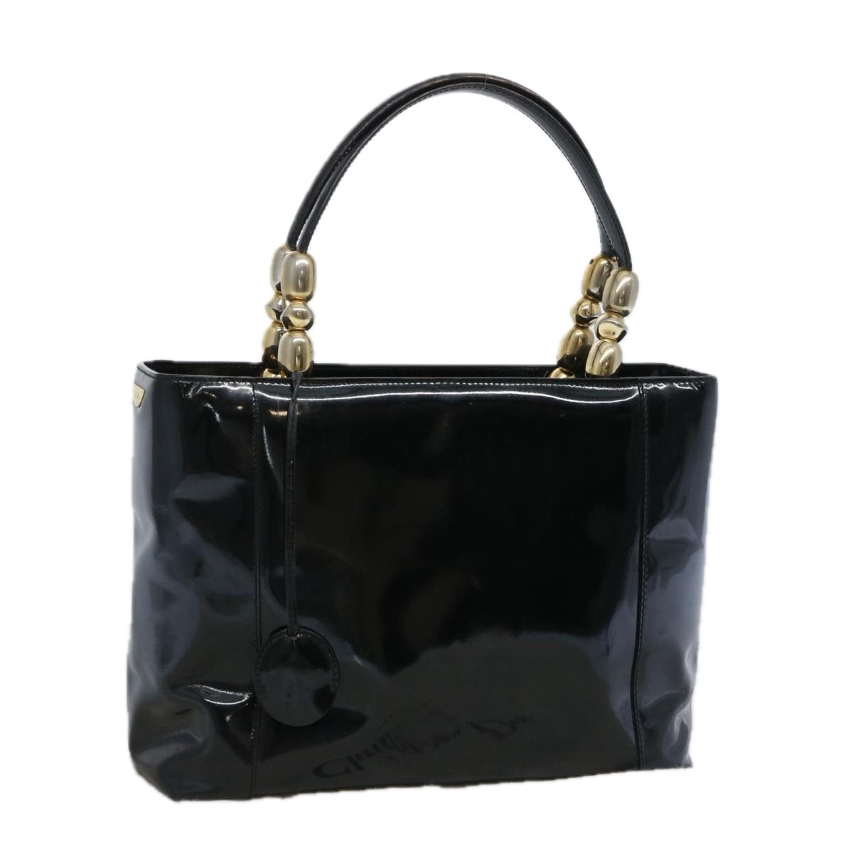 Christian Dior Shoulder Bag Patent leather Black Auth bs11632