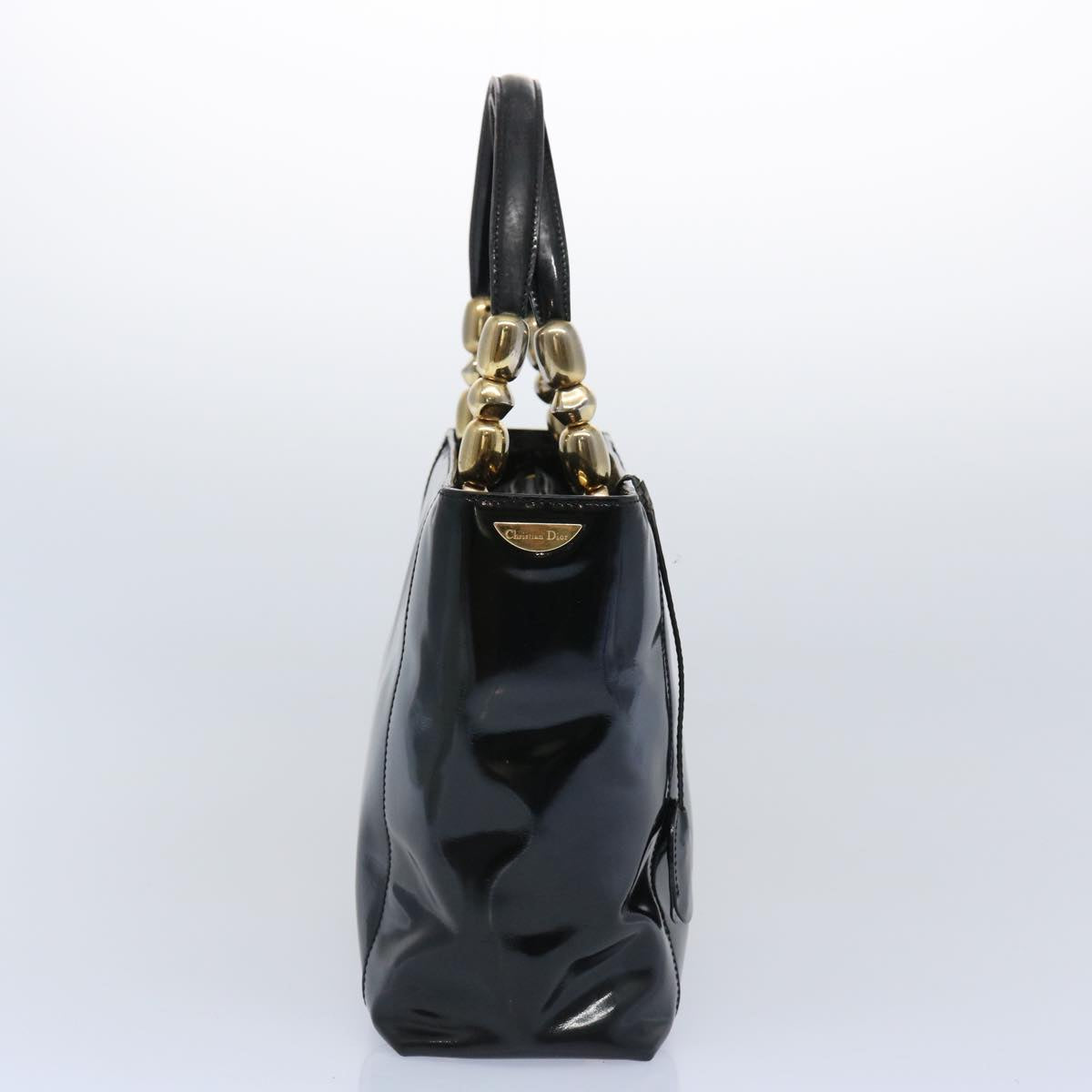 Christian Dior Shoulder Bag Patent leather Black Auth bs11632