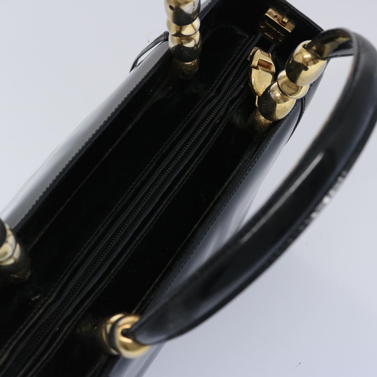 Christian Dior Shoulder Bag Patent leather Black Auth bs11632