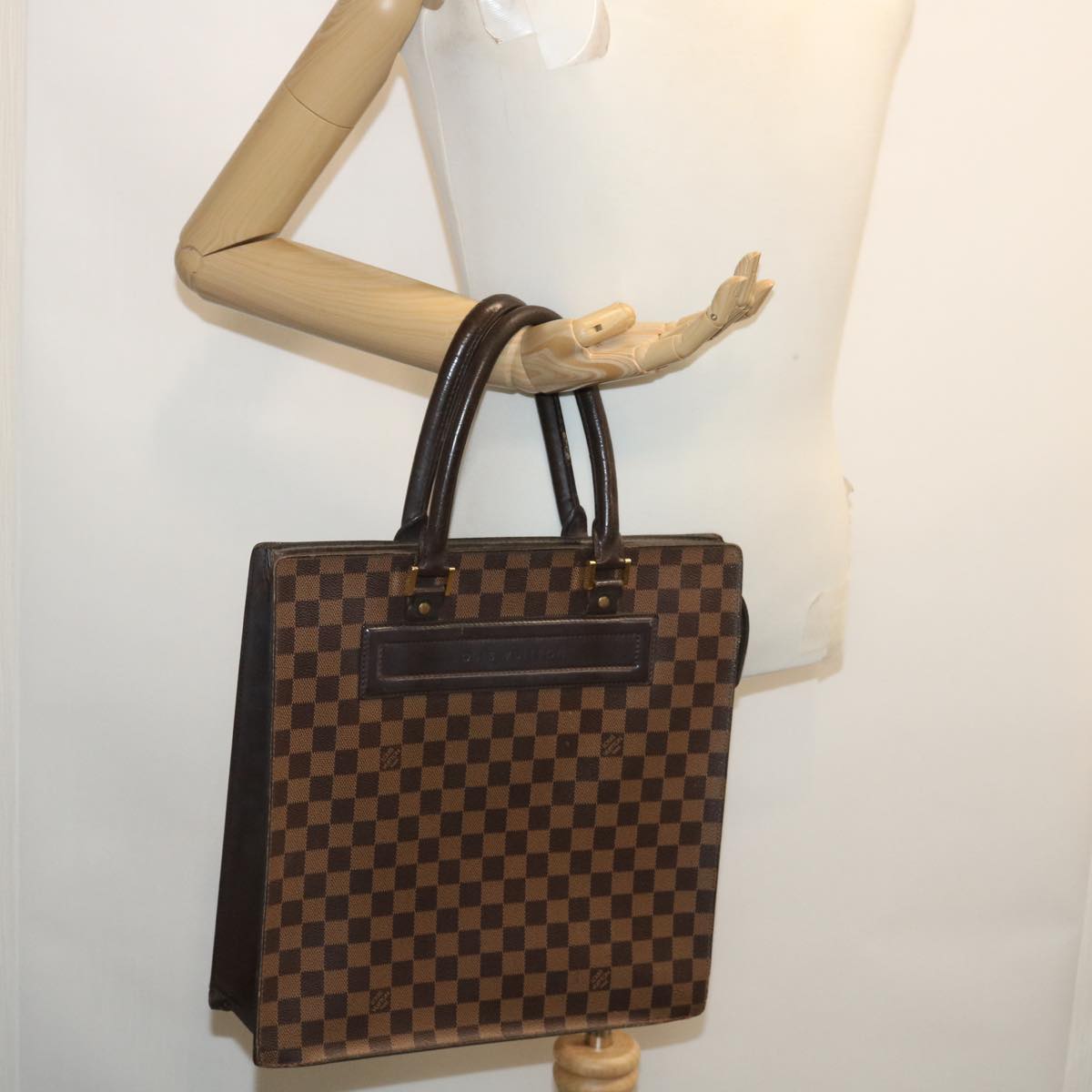 LOUIS VUITTON Damier Ebene Venice GM Hand Bag N51146 LV Auth bs1164