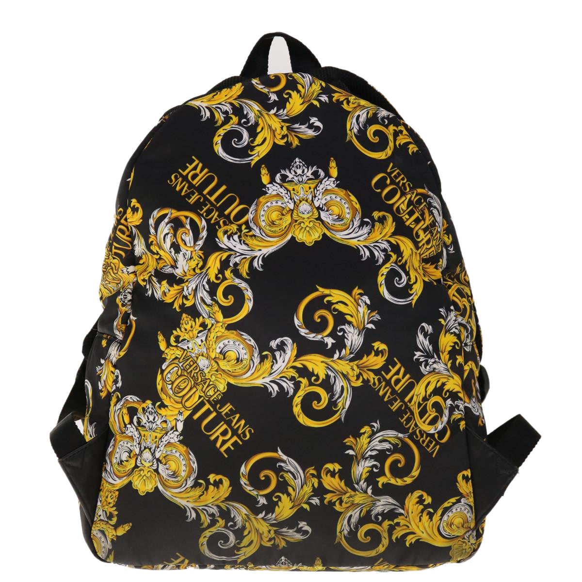 VERSACE Backpack Nylon Brown Yellow Auth bs11669 - 0