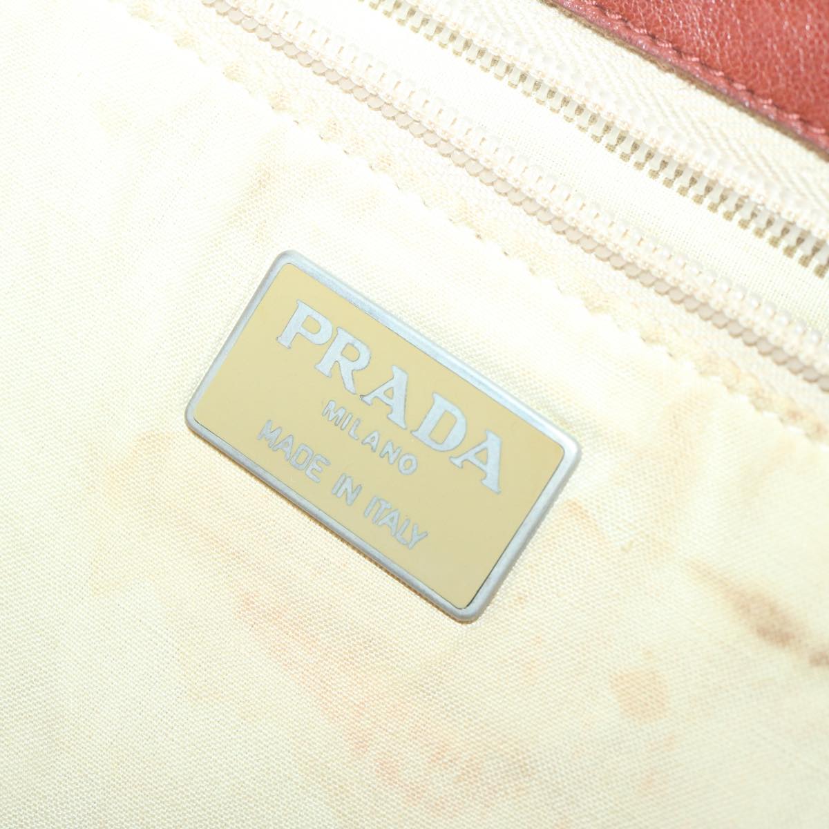 PRADA Shoulder Bag Leather Brown Auth bs11694