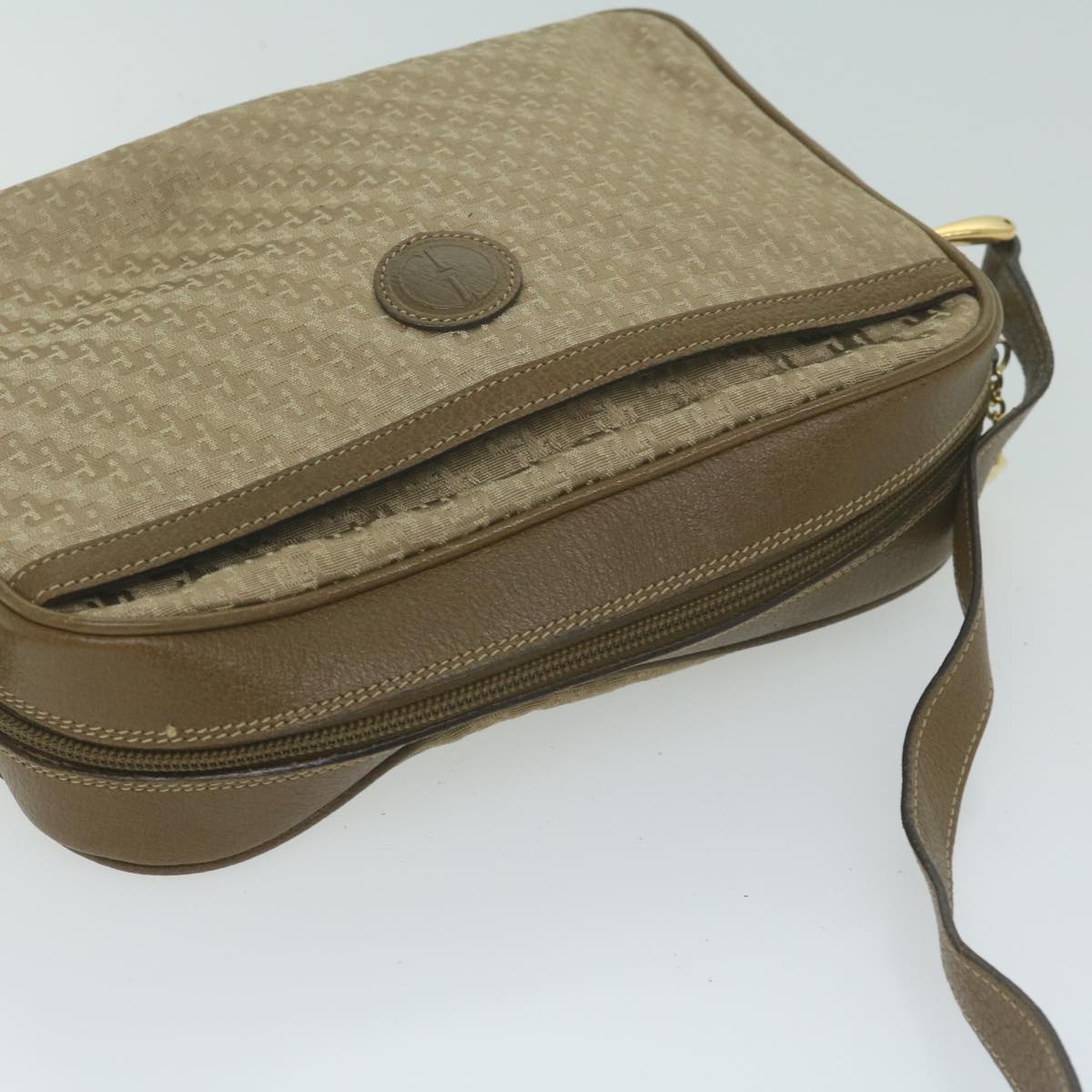 GUCCI Shoulder Bag Canvas Beige Brown Auth bs11707