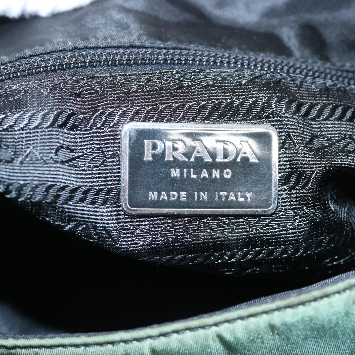 PRADA Shoulder Bag Nylon Green Auth bs11714