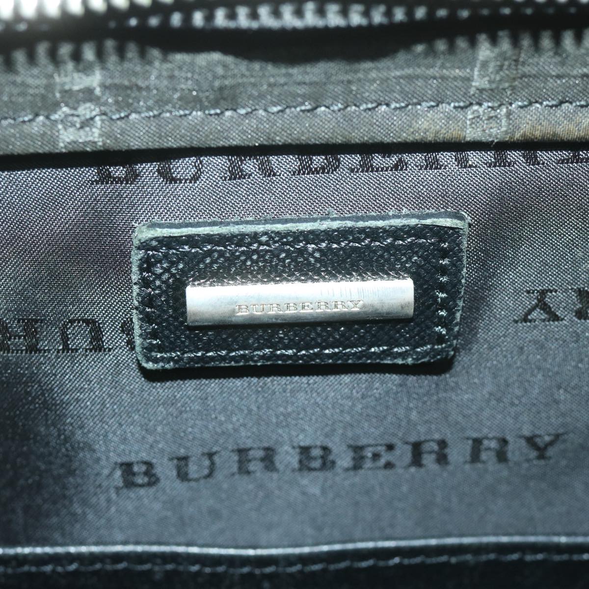 BURBERRY Business Bag Leather Black Auth bs11716