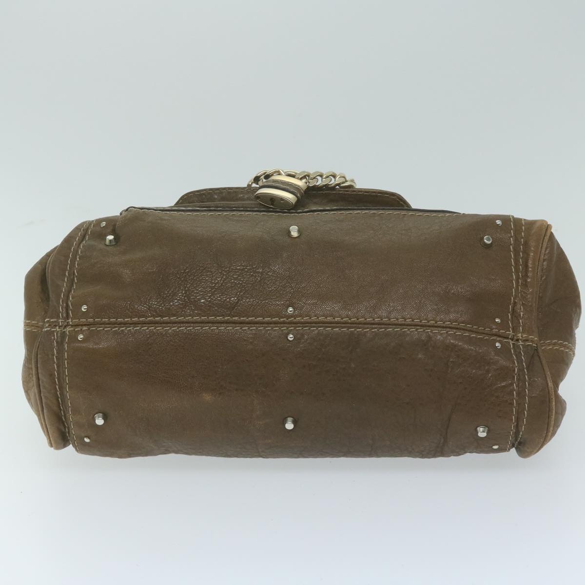 Chloe Paddington Shoulder Bag Leather Brown Auth bs11723