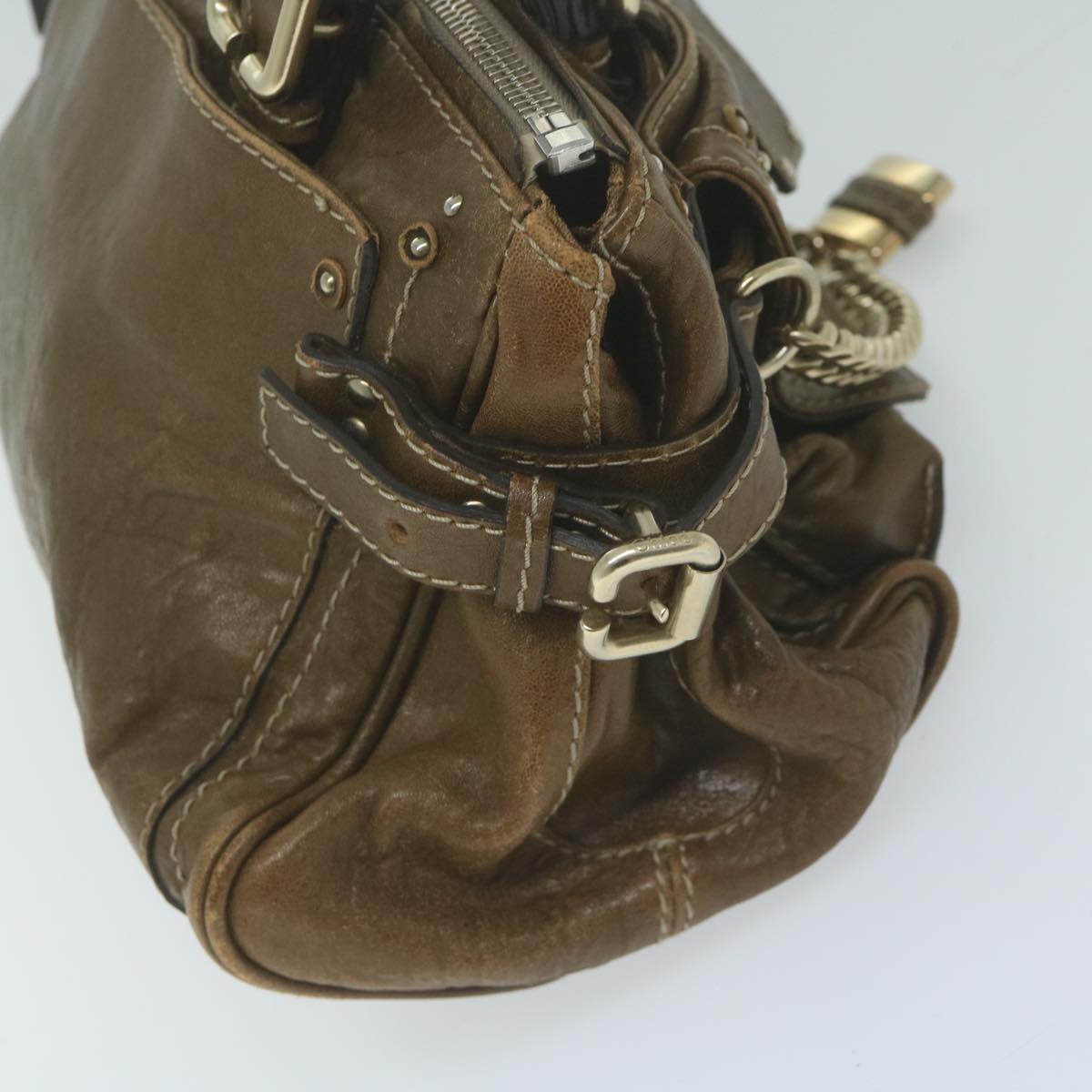 Chloe Paddington Shoulder Bag Leather Brown Auth bs11723
