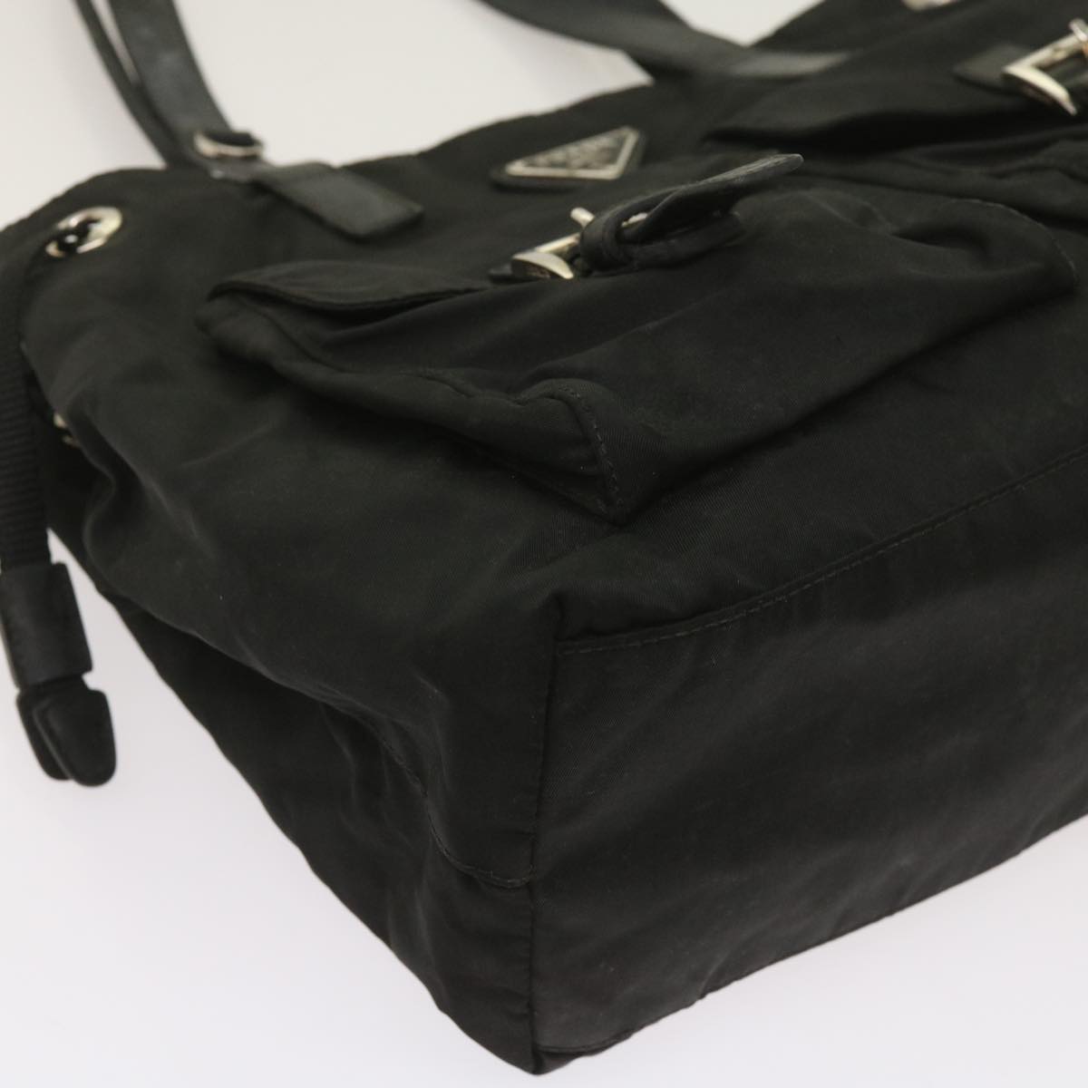 PRADA Tote Bag Nylon Black Auth bs11726