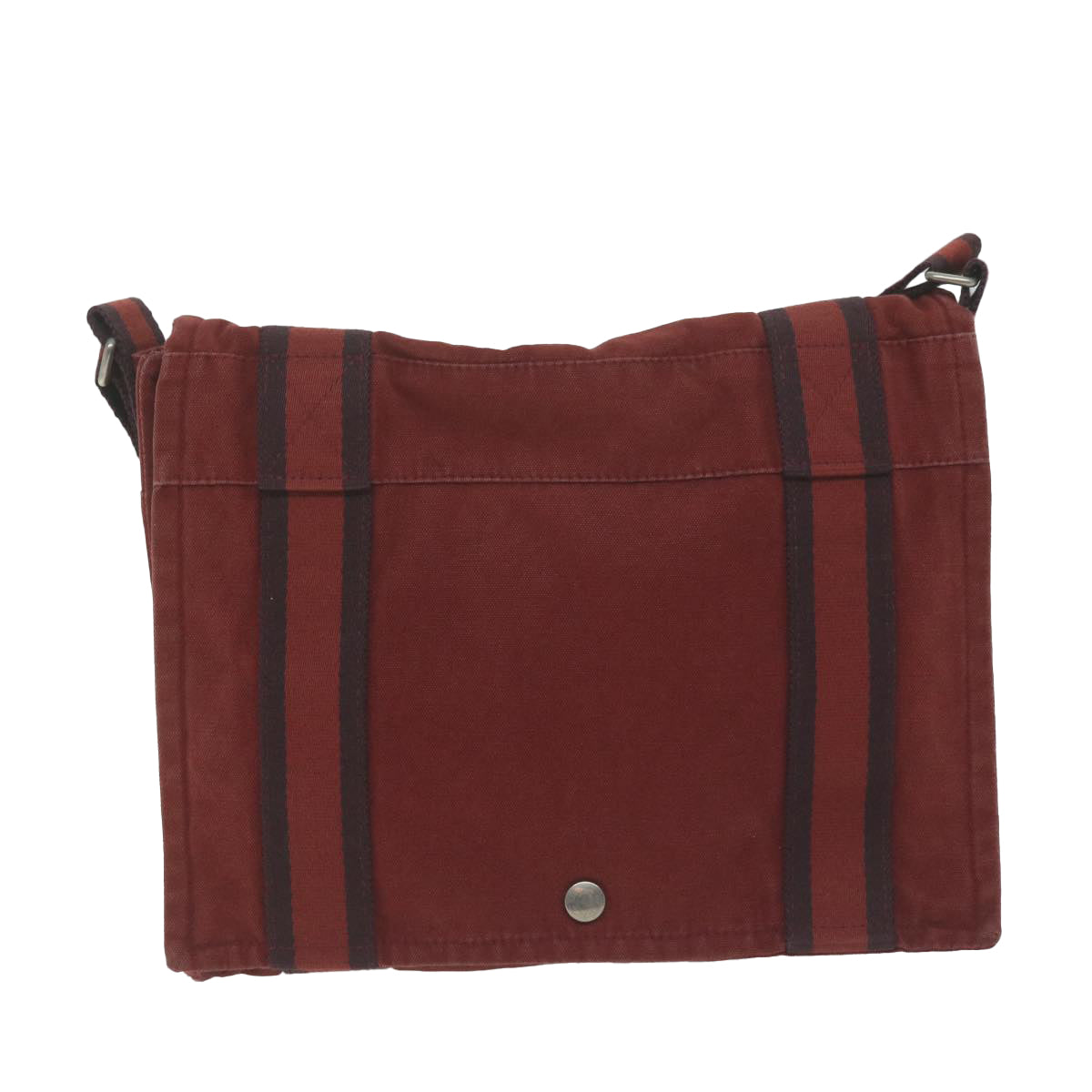HERMES Fourre Tout Bassas Shoulder Bag Canvas Red Auth bs11742 - 0