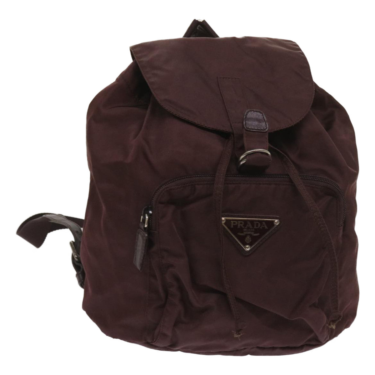 PRADA Backpack Nylon Wine Red Auth bs11789