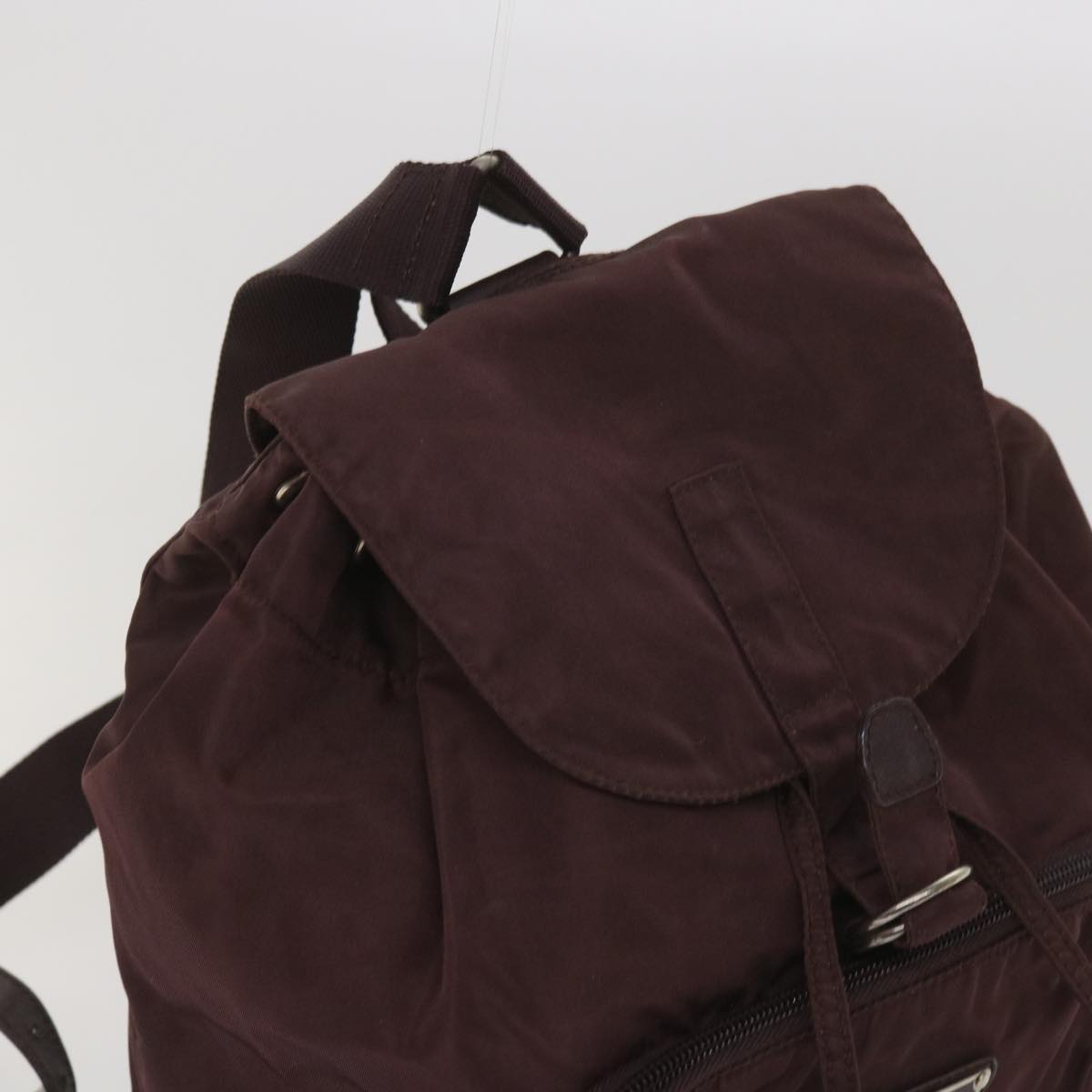 PRADA Backpack Nylon Wine Red Auth bs11789