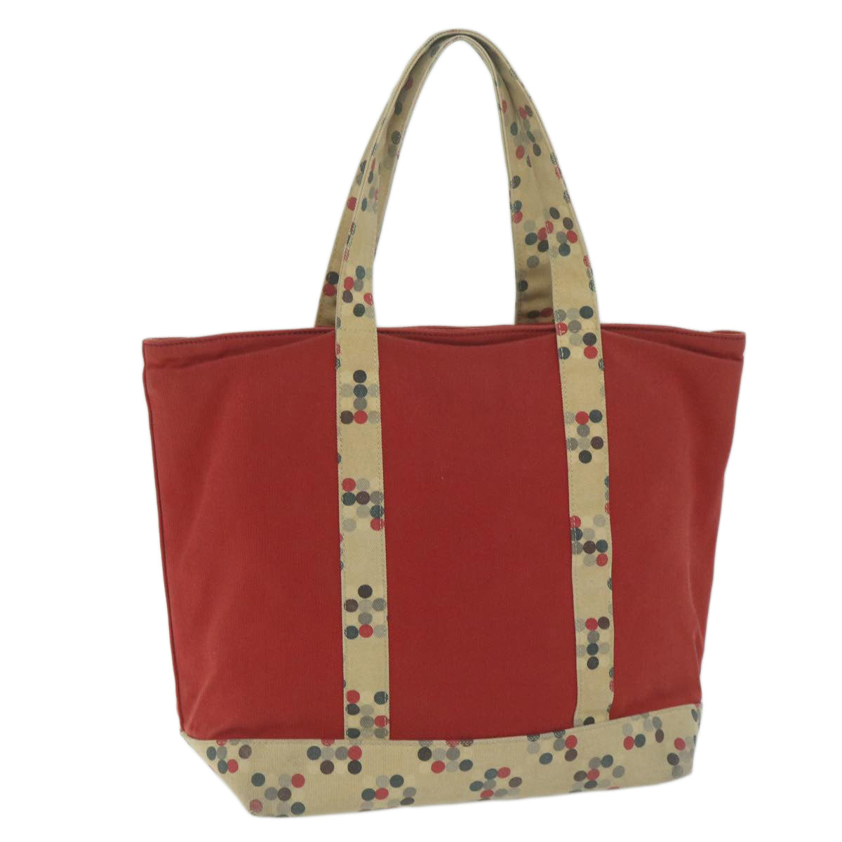 BURBERRY Nova Check Blue Label Tote Bag Canvas Red Auth bs11791