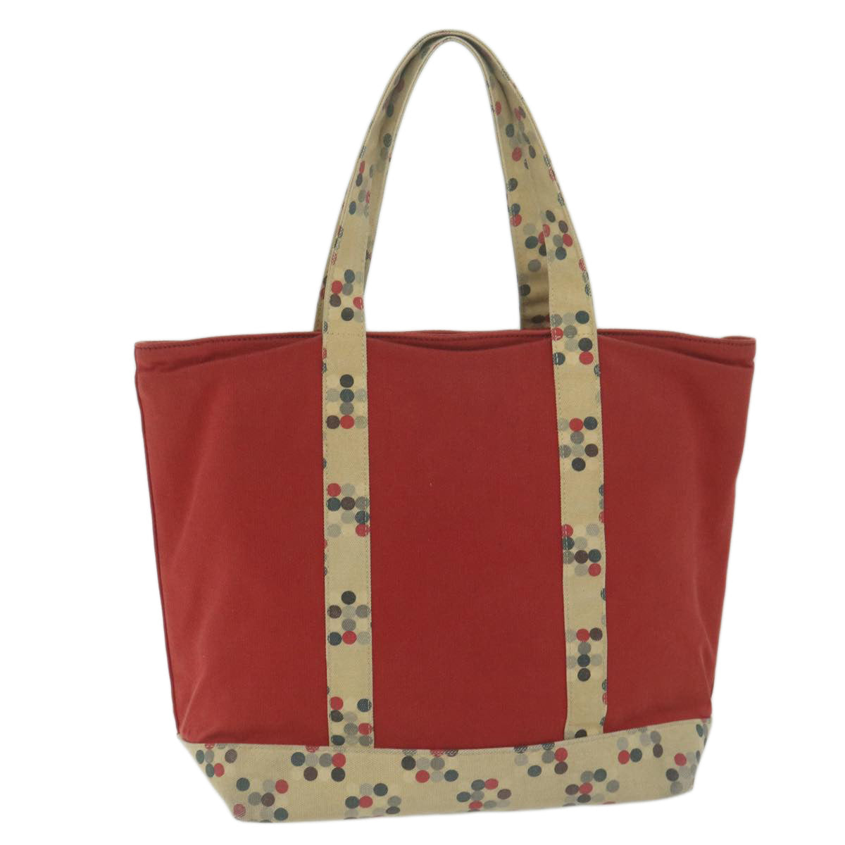 BURBERRY Nova Check Blue Label Tote Bag Canvas Red Auth bs11791