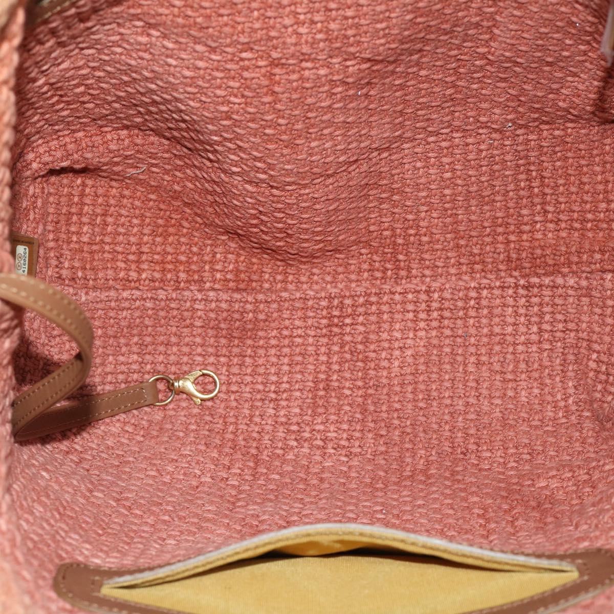 CHANEL Shoulder Bag Canvas Beige Pink CC Auth bs1236