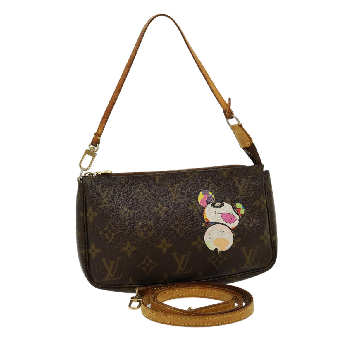 LOUIS VUITTON Monogram Panda Pochette Accessoires Pouch M51981 LV Auth bs1549