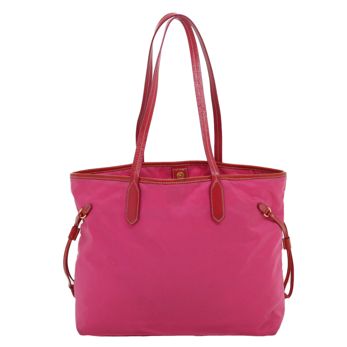 PRADA Tote Bag Nylon Leather Pink Auth bs1607