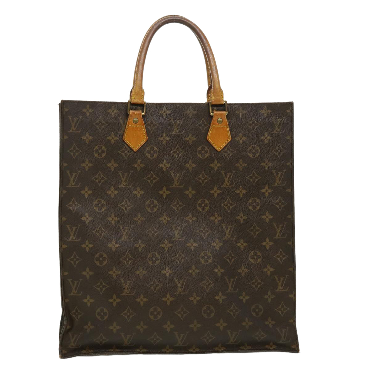 LOUIS VUITTON Monogram Sac Plat Hand Bag M51140 LV Auth bs1644