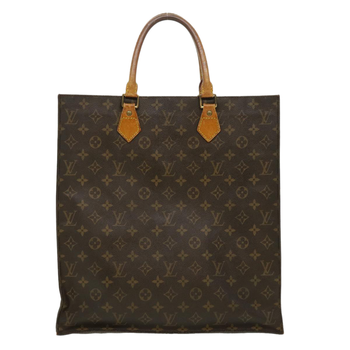 LOUIS VUITTON Monogram Sac Plat Hand Bag M51140 LV Auth bs1644