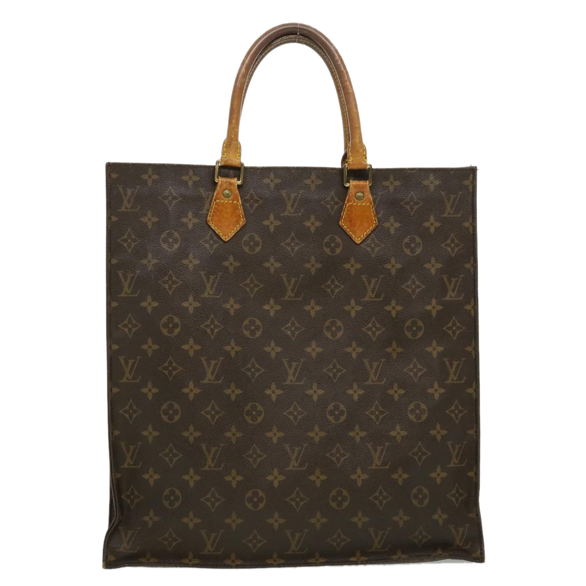 LOUIS VUITTON Monogram Sac Plat Hand Bag M51140 LV Auth bs1644