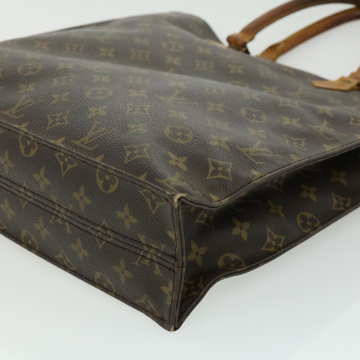 LOUIS VUITTON Monogram Sac Plat Hand Bag M51140 LV Auth bs1661