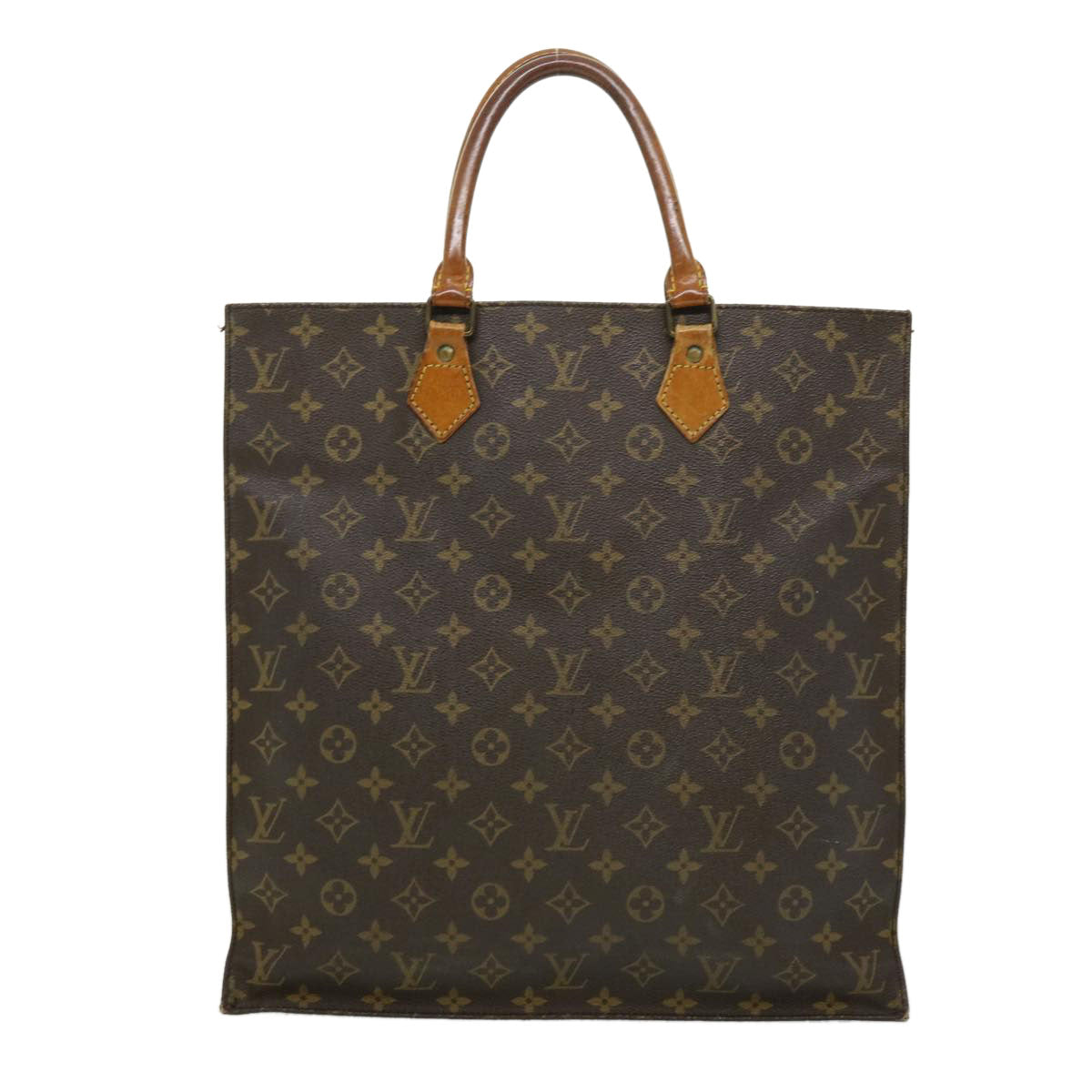 LOUIS VUITTON Monogram Sac Plat Hand Bag M51140 LV Auth bs1661