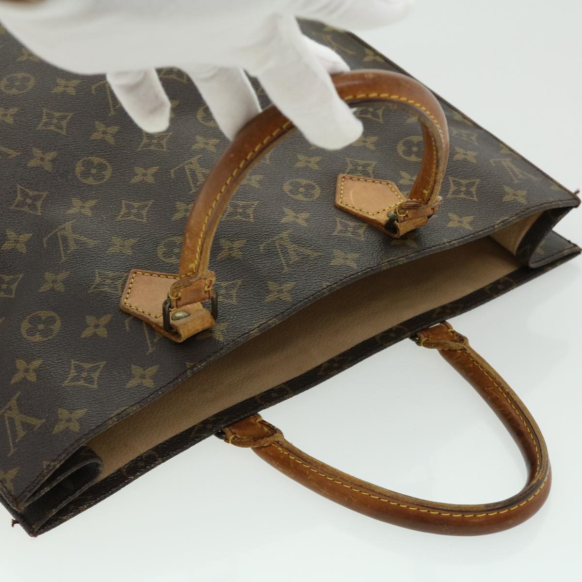 LOUIS VUITTON Monogram Sac Plat Hand Bag M51140 LV Auth bs1661