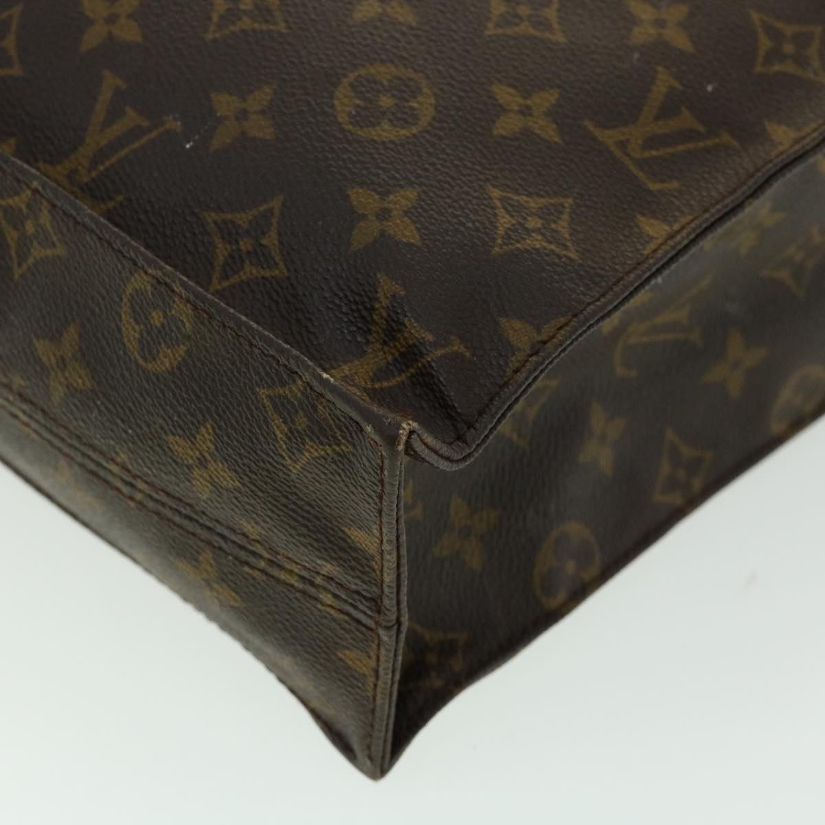 LOUIS VUITTON Monogram Sac Plat Hand Bag M51140 LV Auth bs1747