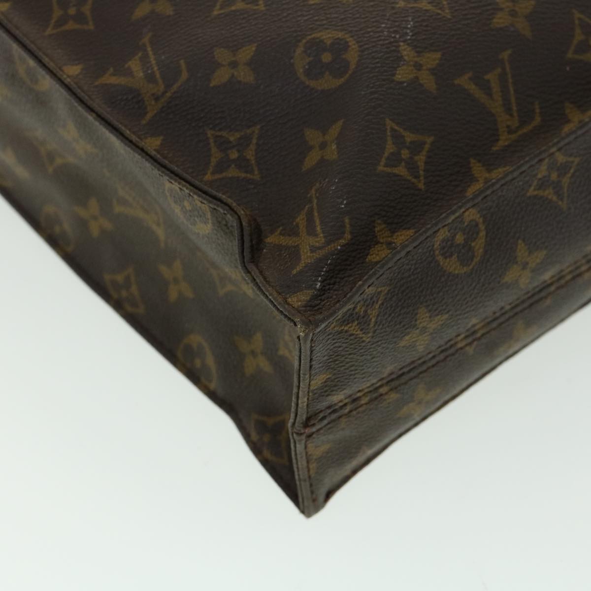 LOUIS VUITTON Monogram Sac Plat Hand Bag M51140 LV Auth bs1747