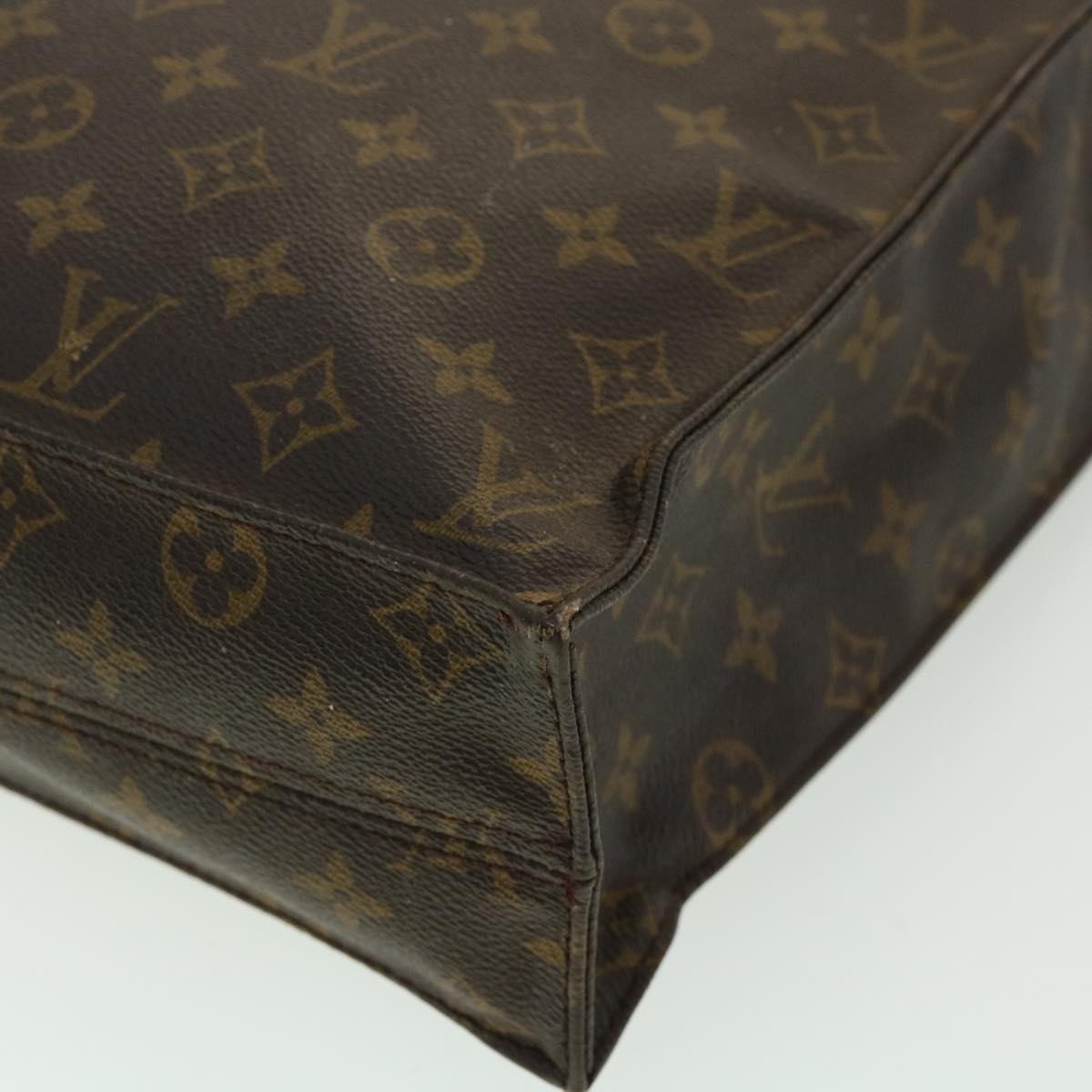 LOUIS VUITTON Monogram Sac Plat Hand Bag M51140 LV Auth bs1747