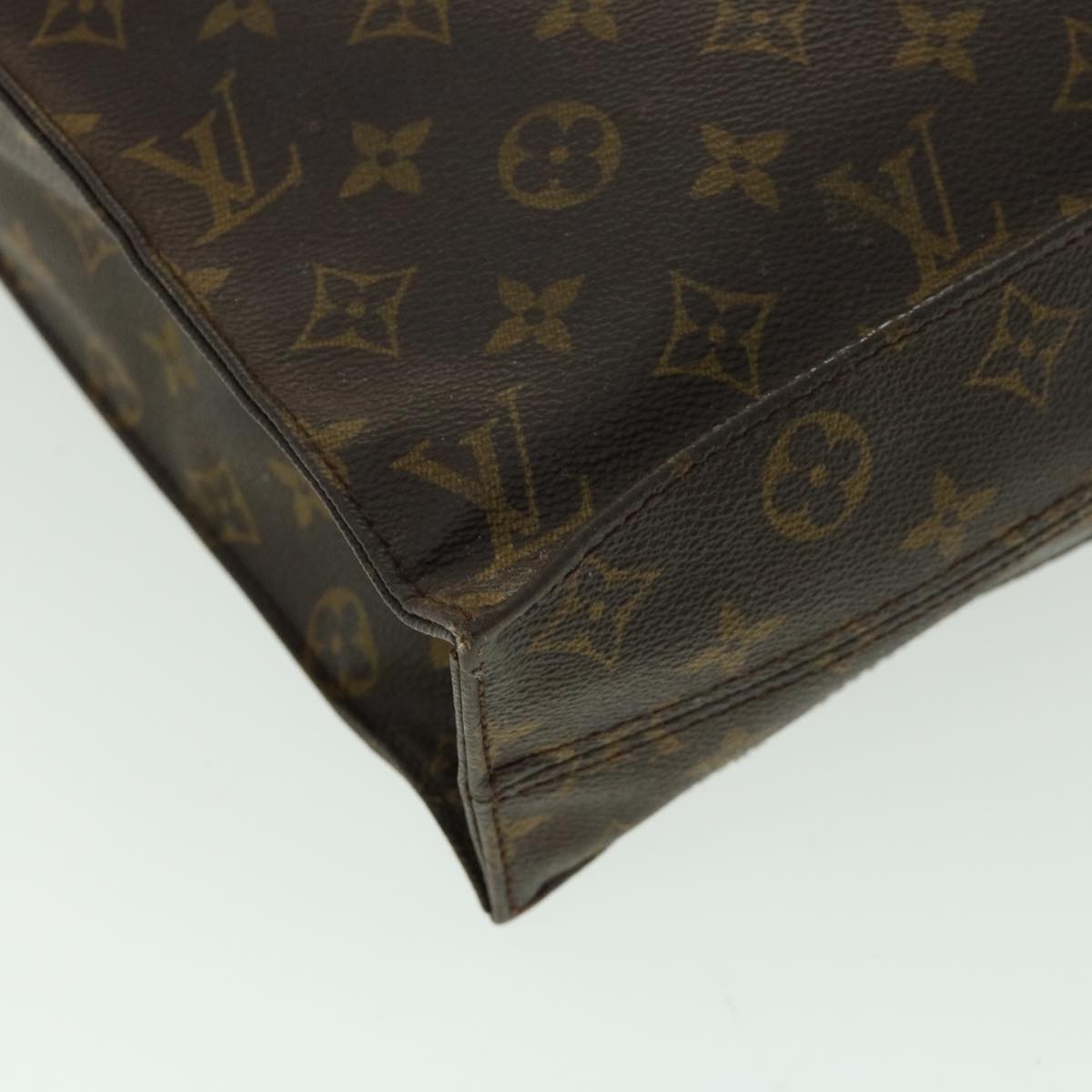 LOUIS VUITTON Monogram Sac Plat Hand Bag M51140 LV Auth bs1747