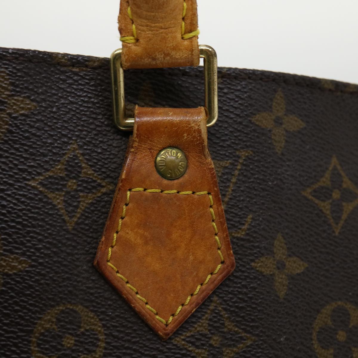 LOUIS VUITTON Monogram Sac Plat Hand Bag M51140 LV Auth bs1747