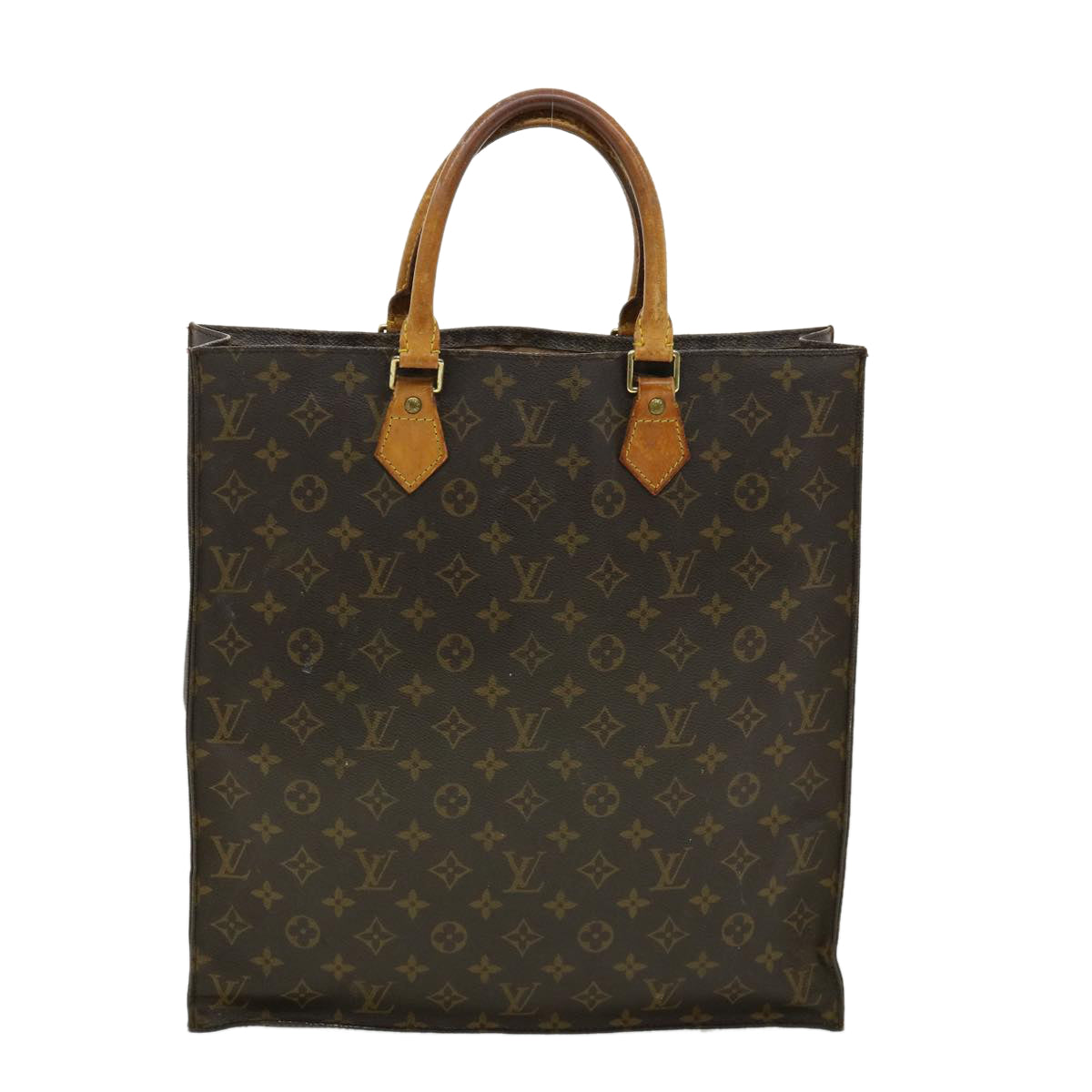 LOUIS VUITTON Monogram Sac Plat Hand Bag M51140 LV Auth bs1747 - 0