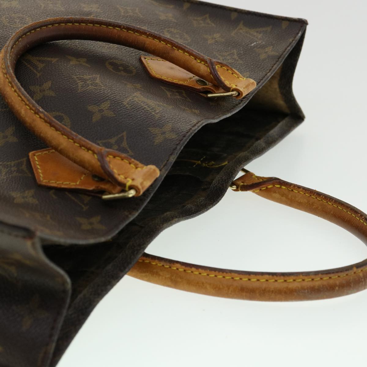 LOUIS VUITTON Monogram Sac Plat Hand Bag M51140 LV Auth bs1747