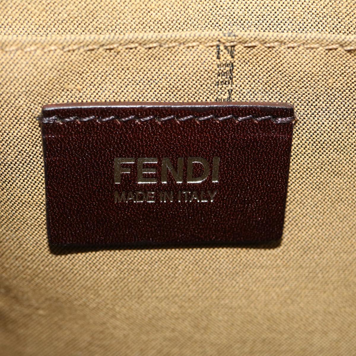 FENDI Tote Bag Leather Gray Auth bs1776