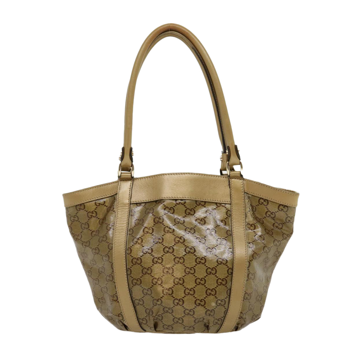 GUCCI GG Canvas Tote Bag Beige Gold 211983204991 Auth bs1798 - 0