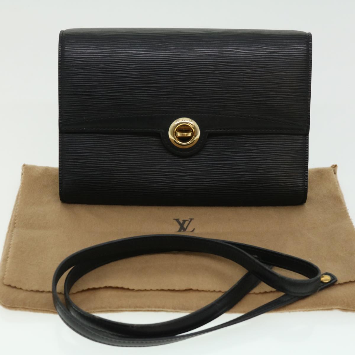 LOUIS VUITTON Epi Arsch Clutch Shoulder Bag 2Way Black M52572 LV Auth bs1807