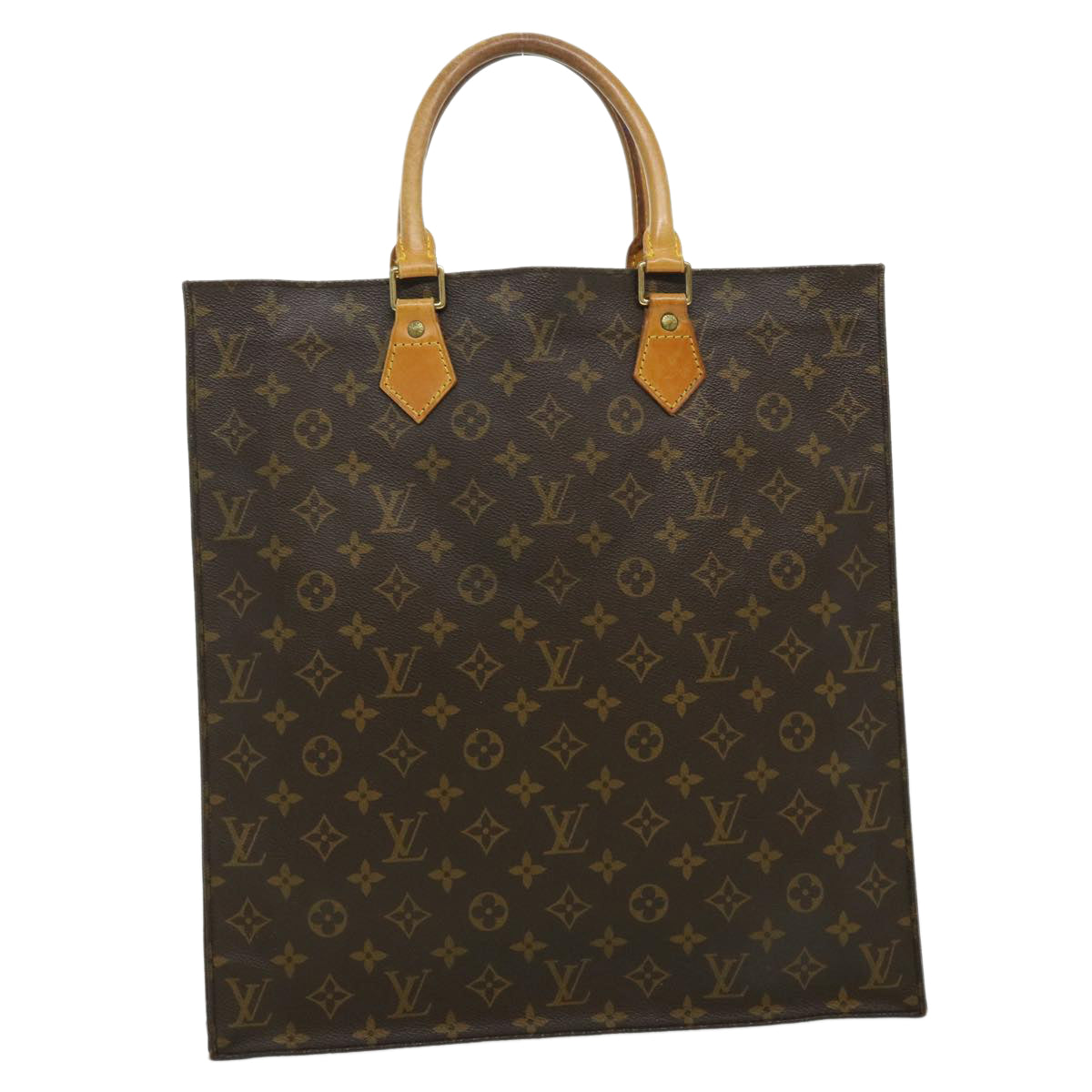 LOUIS VUITTON Monogram Sac Plat Hand Bag M51140 LV Auth bs1840