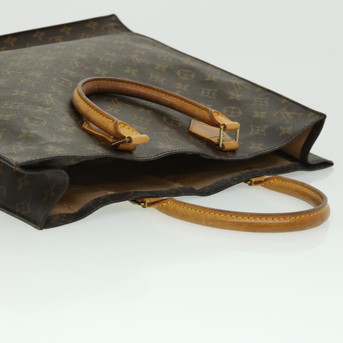 LOUIS VUITTON Monogram Sac Plat Hand Bag M51140 LV Auth bs1840