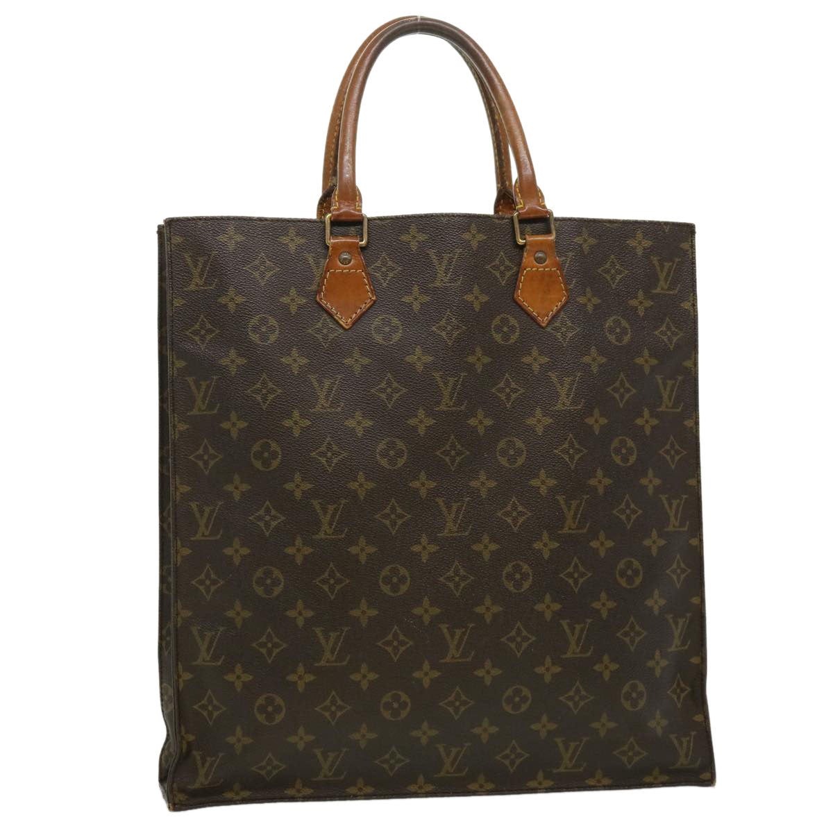 LOUIS VUITTON Monogram Sac Plat Hand Bag M51140 LV Auth bs1966