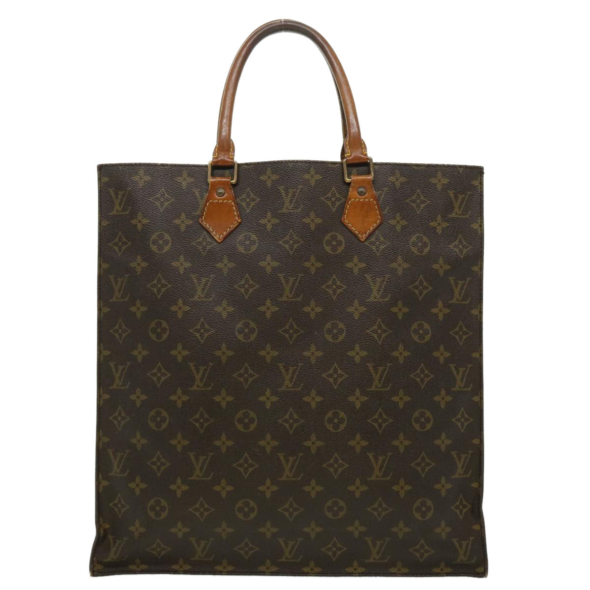 LOUIS VUITTON Monogram Sac Plat Hand Bag M51140 LV Auth bs1966