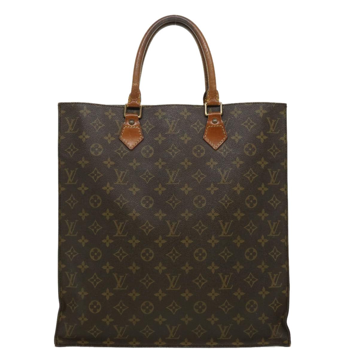 LOUIS VUITTON Monogram Sac Plat Hand Bag M51140 LV Auth bs1966