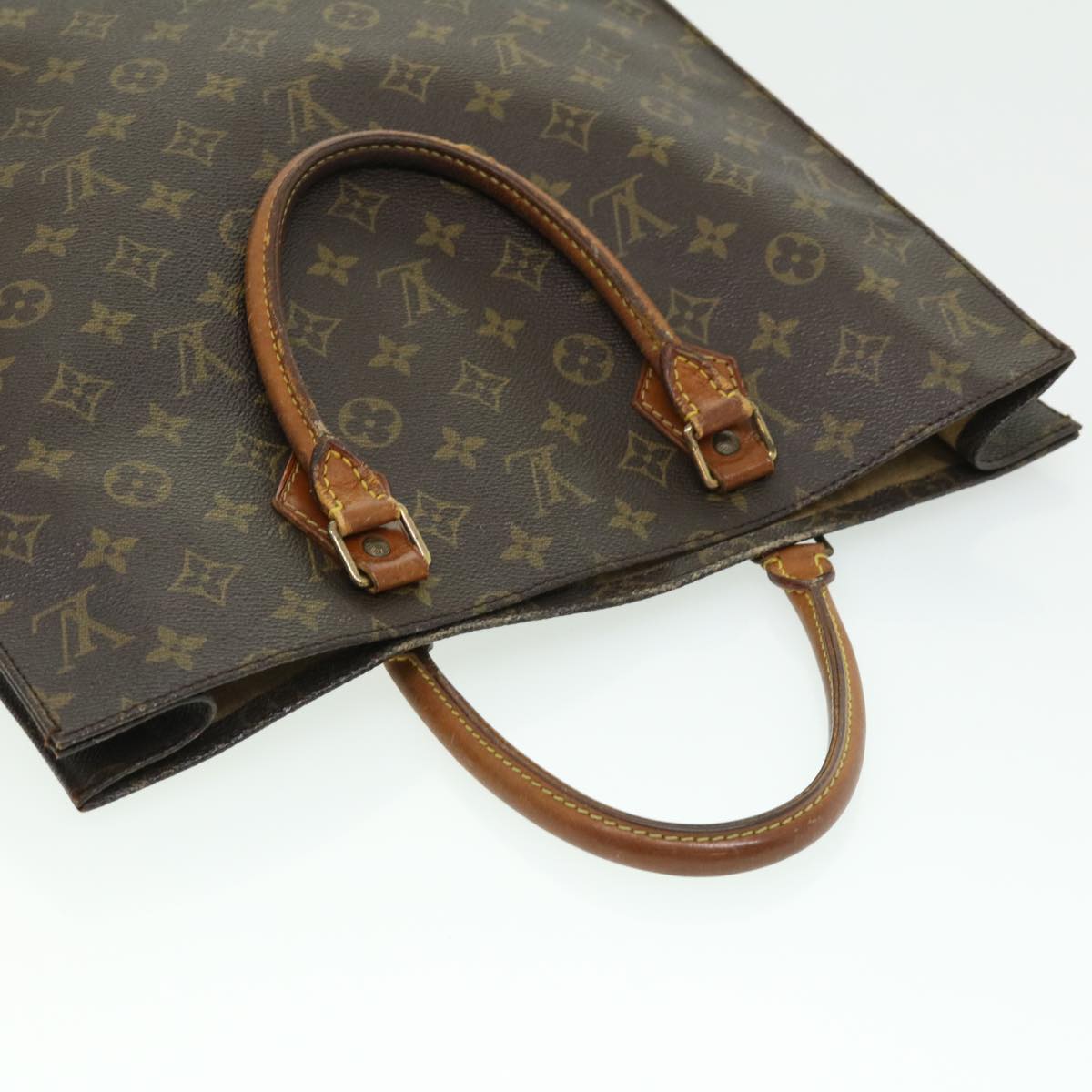 LOUIS VUITTON Monogram Sac Plat Hand Bag M51140 LV Auth bs1966