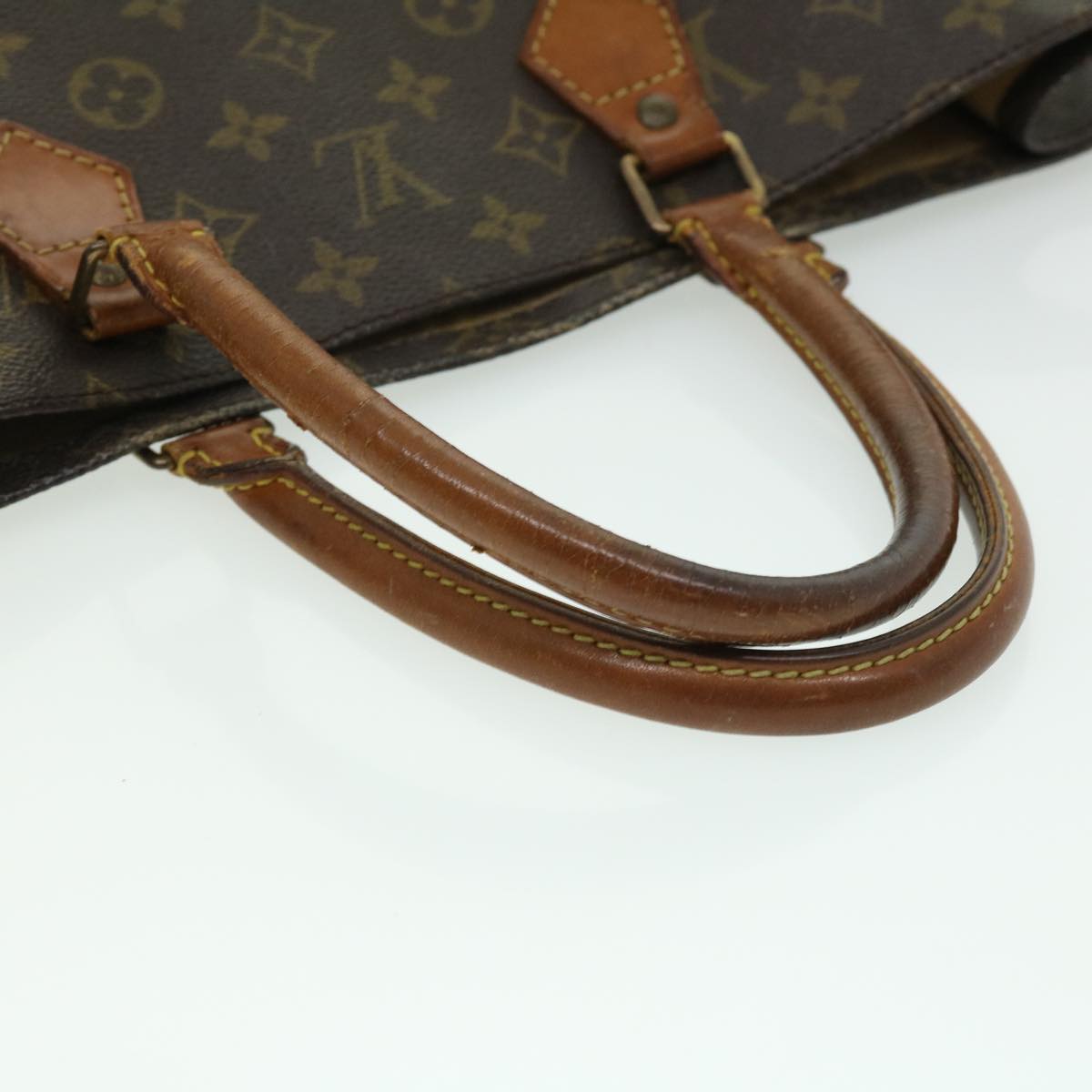 LOUIS VUITTON Monogram Sac Plat Hand Bag M51140 LV Auth bs1966