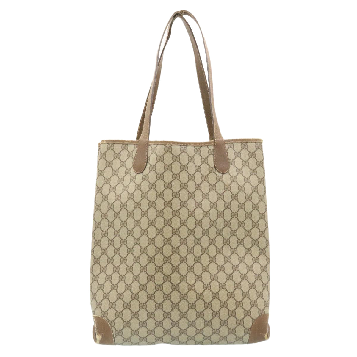 GUCCI Web Sherry Line GG Canvas Tote Bag Beige Red Green Auth bs199 - 0