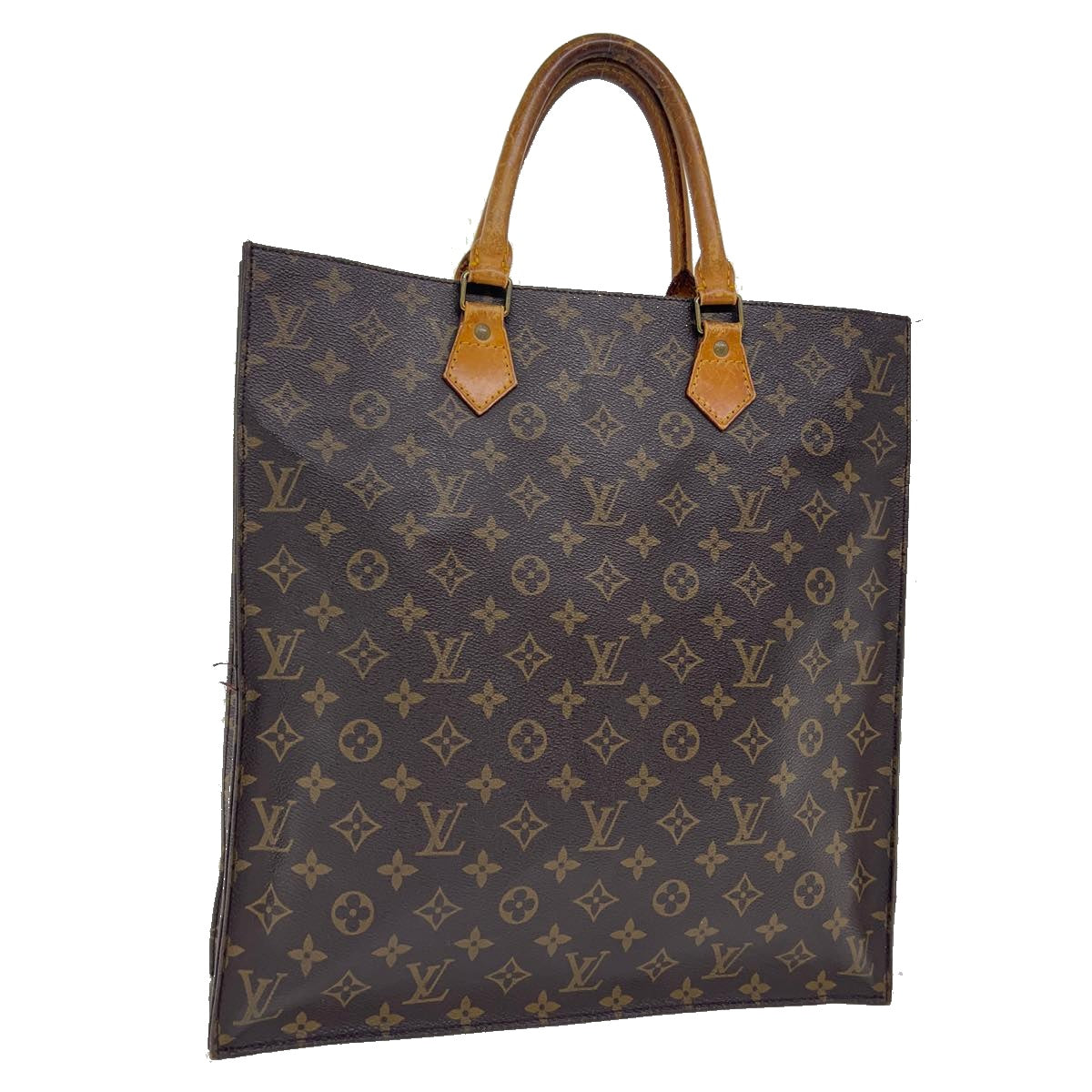 LOUIS VUITTON Monogram Sac Plat Hand Bag M51140 LV Auth bs2026