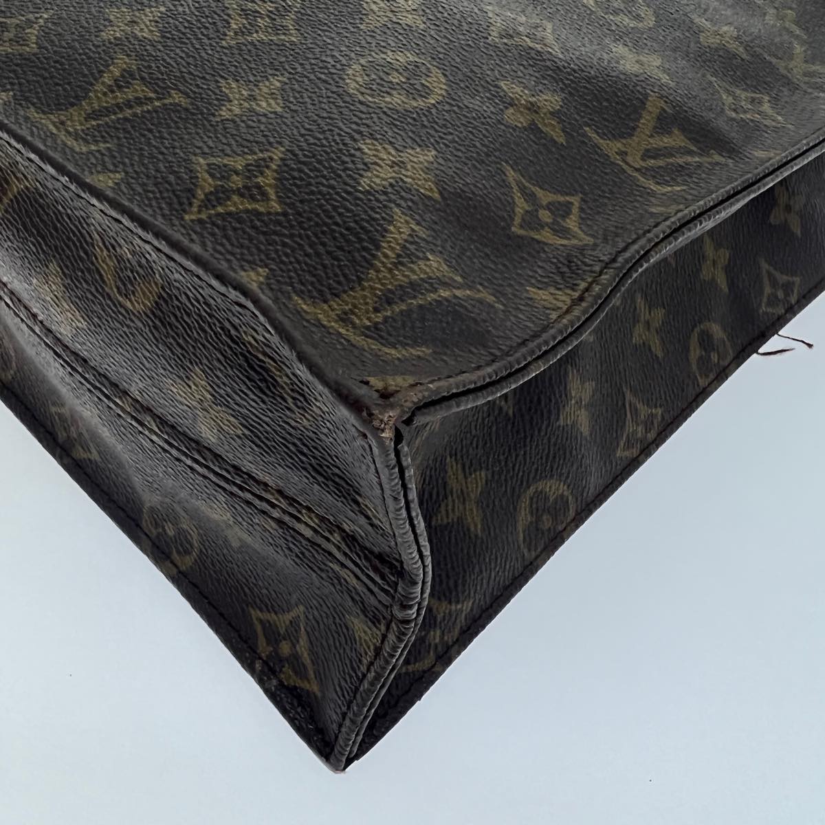 LOUIS VUITTON Monogram Sac Plat Hand Bag M51140 LV Auth bs2026